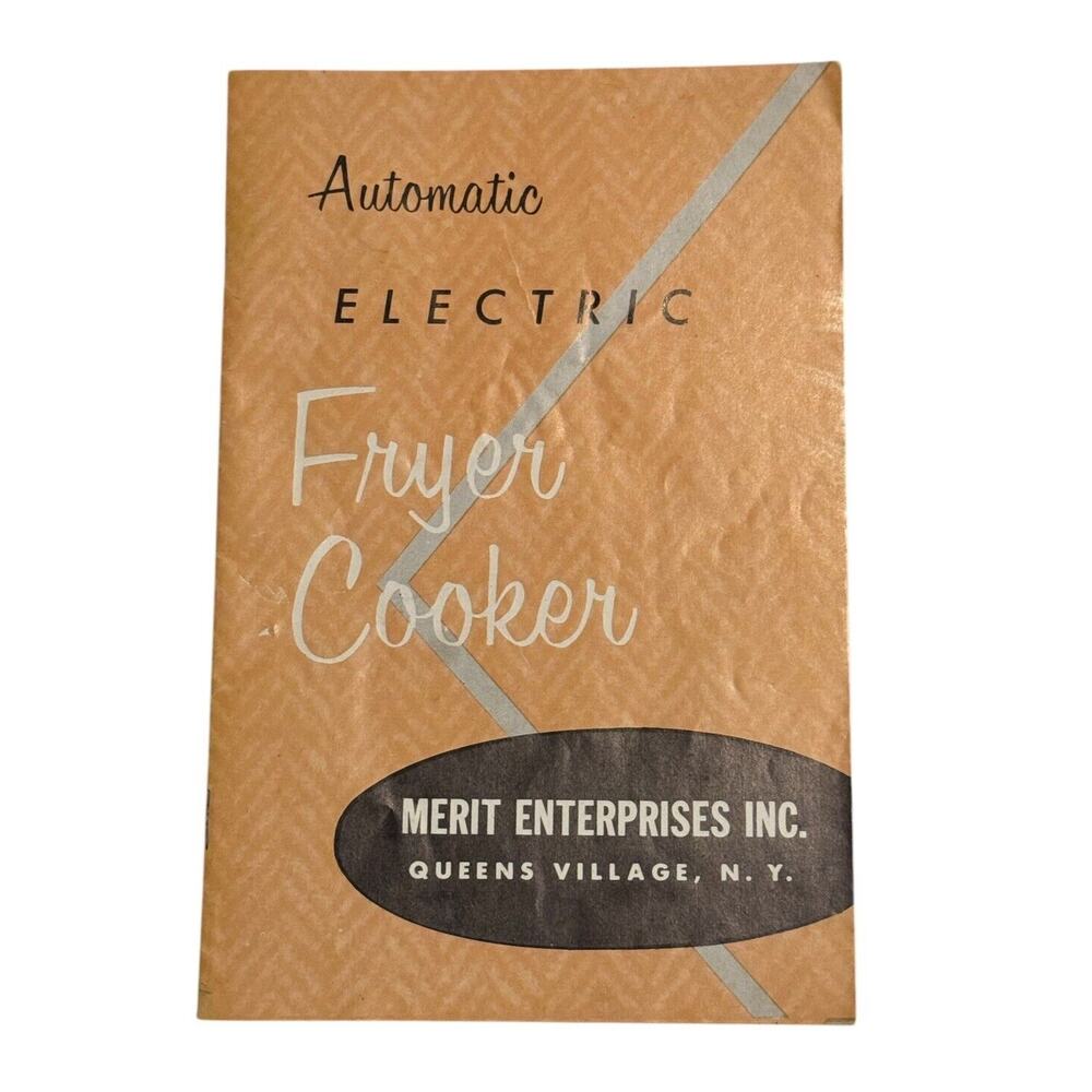 Merit Automatic Electric Fryer Cooker VTG Instruction Recipe Ad Booklet 50’s (?)